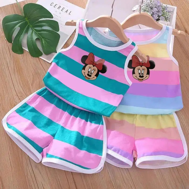 Cartoon Printed Vest and Shorts Set for Kids