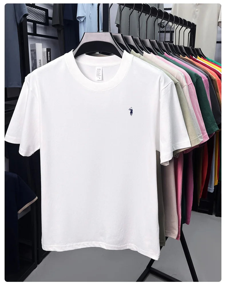 Cotton Men's Short Sleeve T-Shirt Casual Round Neck