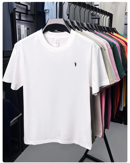 Cotton Men's Short Sleeve T-Shirt Casual Round Neck
