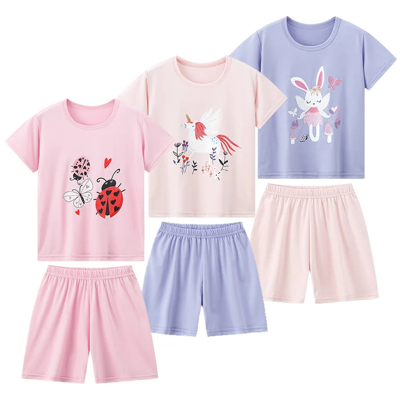 Children's Summer Short Sleeve Shorts Set