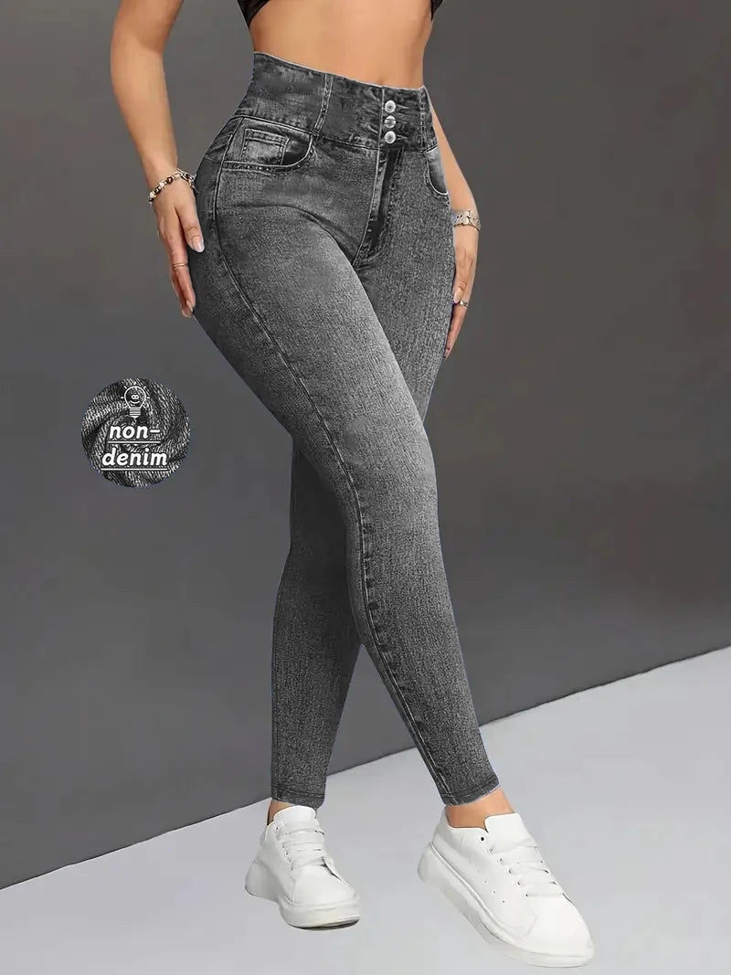 Women's Ankle-Length Elastic Leggings for Casual Wear