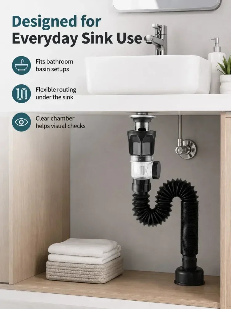 Kitchen Sink Drain Kit ABS and Stainless Steel