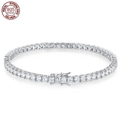 Moissanite Tennis Bracelet 925 Sterling Silver 18K Gold