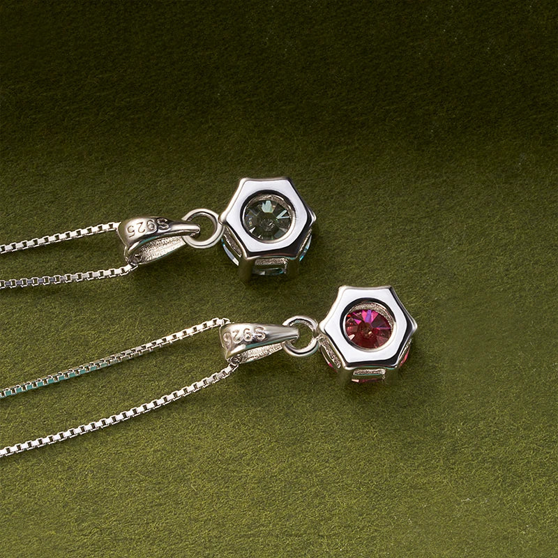 Moissanite Pendant Necklace 925 Sterling Silver Women