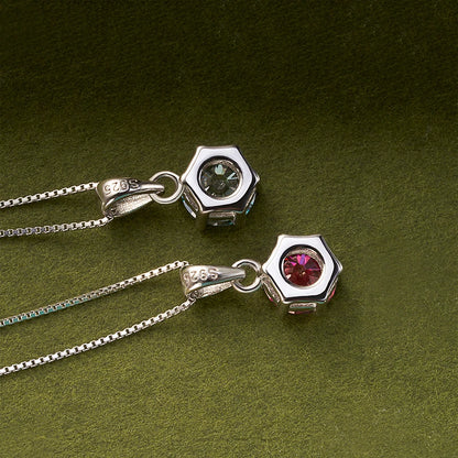 Moissanite Pendant Necklace 925 Sterling Silver Women