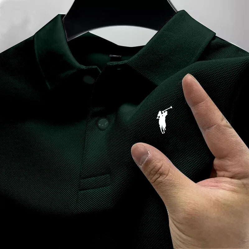Men's Short-Sleeved Printed Polo Shirt in Polyester