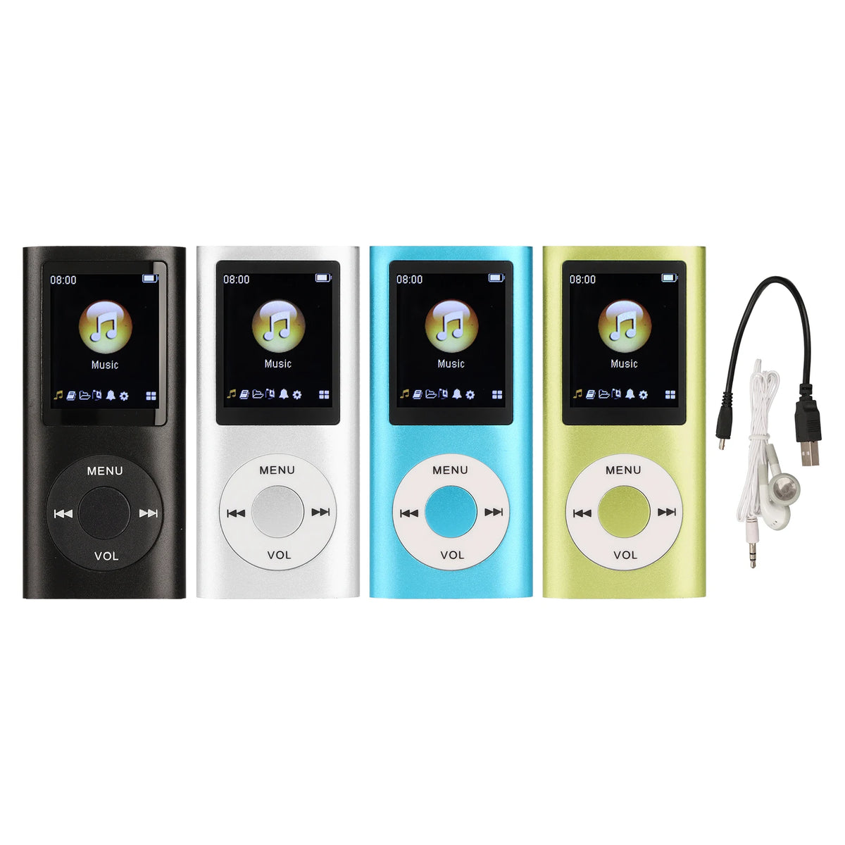 Aluminum Alloy Slim MP3 Player with 1.8 Inch LCD Screen