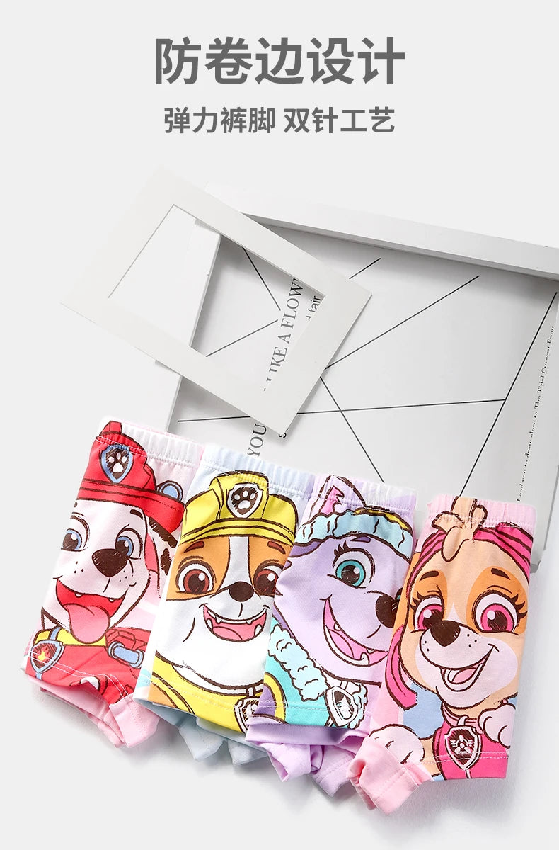 4PCS Paw Patrol Skye Cotton Girls Underwear