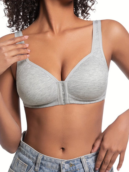 Women's Wire-Free Front Closure Full Coverage Bra