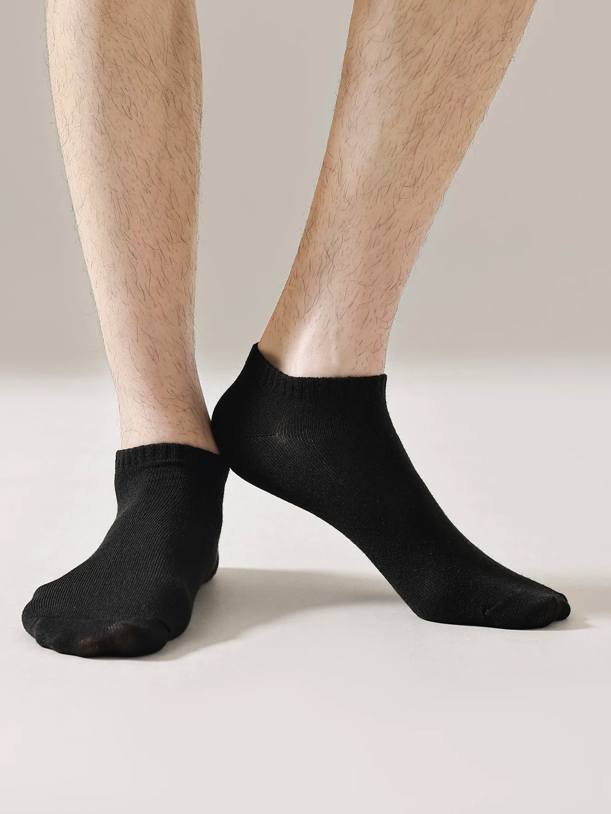 Men's Casual Black Crew Socks - 10 Pairs Polyester