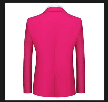 Men's Solid Color Formal Suit Jacket Slim Fit Blazer