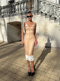 Elegant Fishbone V-neck Mini Dress Women Sleeveless Polyester