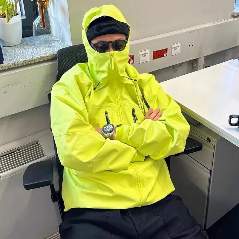 Three Layer Waterproof Windbreaker Jacket for Camping