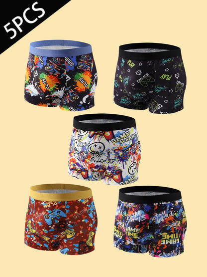 Boys' Training Briefs 5-Piece Pack Game Console Print