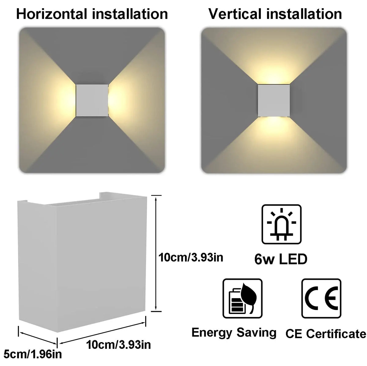Modern LED Wall Sconces Black Aluminum Up Down Light