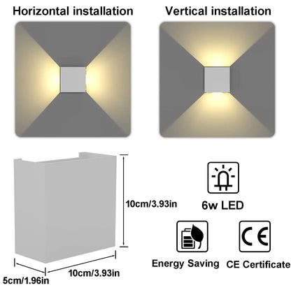 Modern LED Wall Sconces Black Aluminum Up Down Light