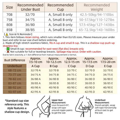Wireless Strapless Pushup Bra 3D Molded Petal Design