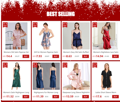 Long Sleeveless Satin Silk Nightgown for Women