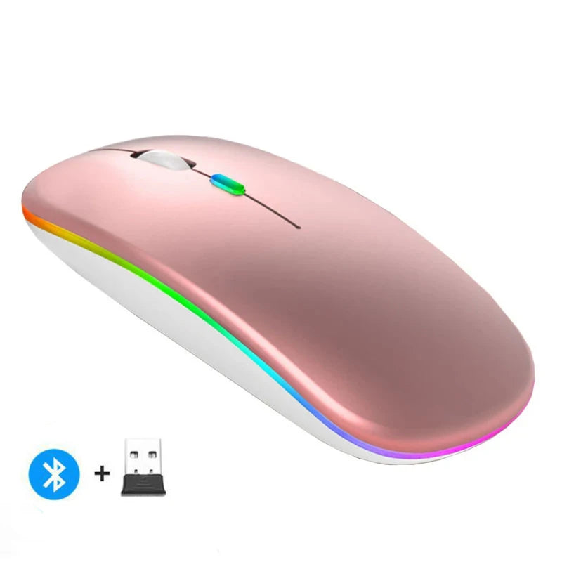 Rechargeable Wireless Mouse Dual Modes for PC and Laptop