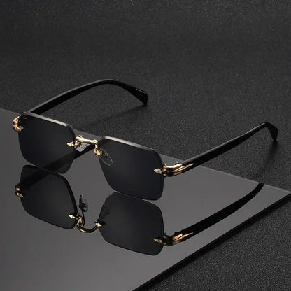 Rimless Rectangle Sunglasses for Unisex with UV400 Protection
