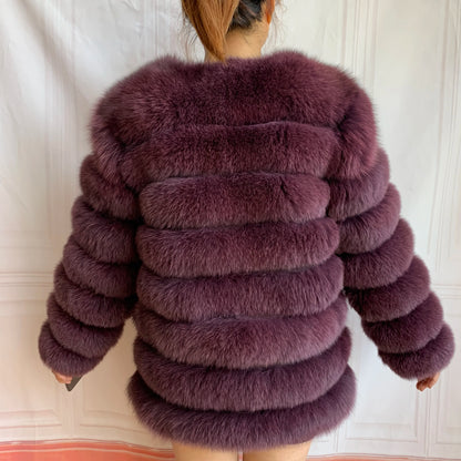 4in1 Real Fox Fur Coat for Women