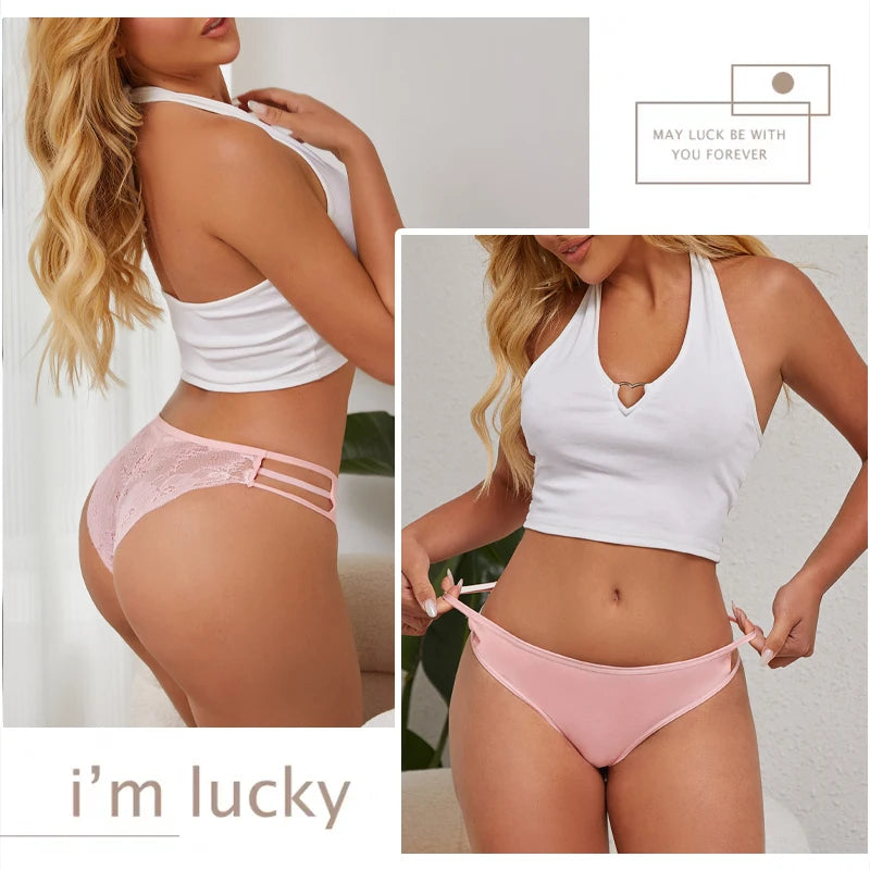 3PC Set Women's Floral Lace Low Rise Briefs