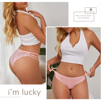 3PC Set Women's Floral Lace Low Rise Briefs