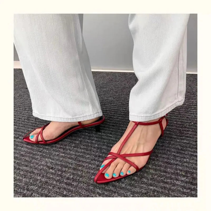 Women Gladiator Sandals with Thin Heels for Parties