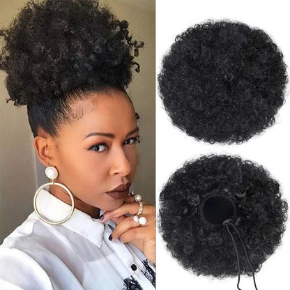 Afro Puff Drawstring Ponytail Brazilian Kinky Curly Hair