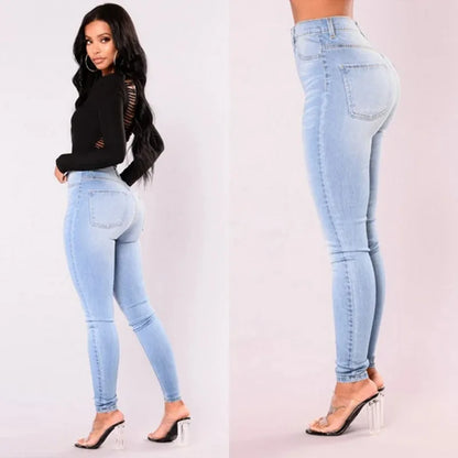 High Waist Denim Skinny Jeans for Women