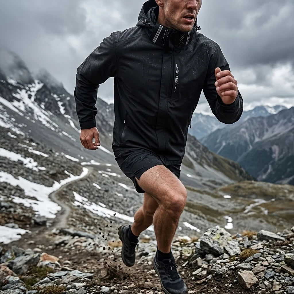 Men's Waterproof Windproof Hoodie Jacket for Outdoor Activities