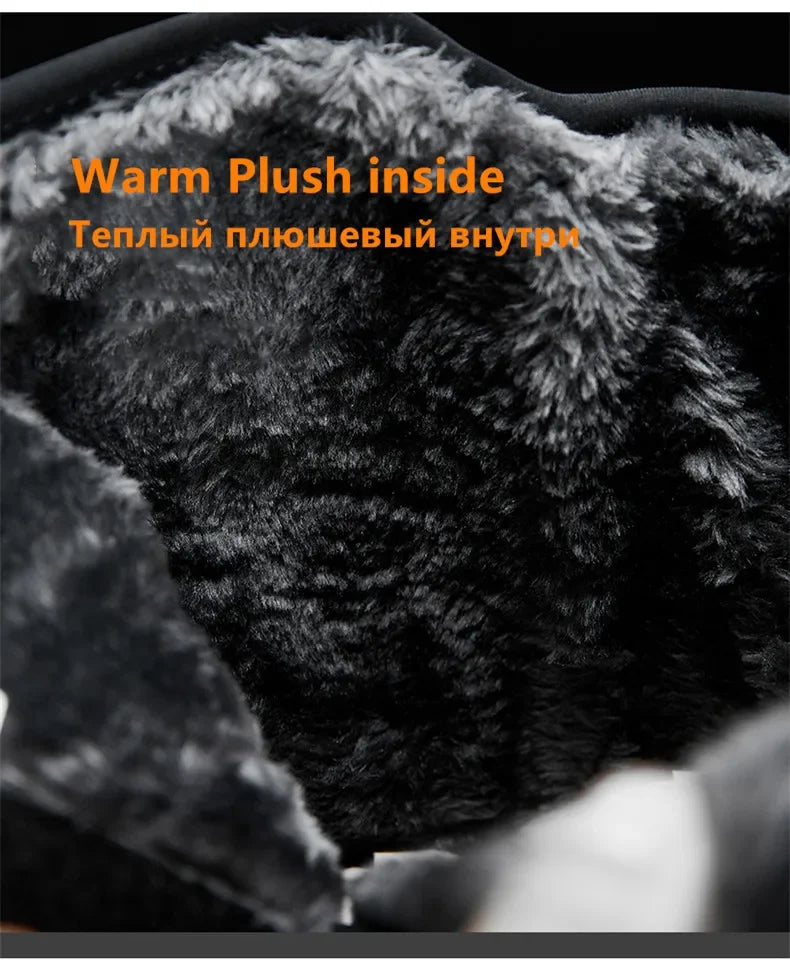 Men's Winter Ankle Boots Waterproof Plush Hiking Shoes