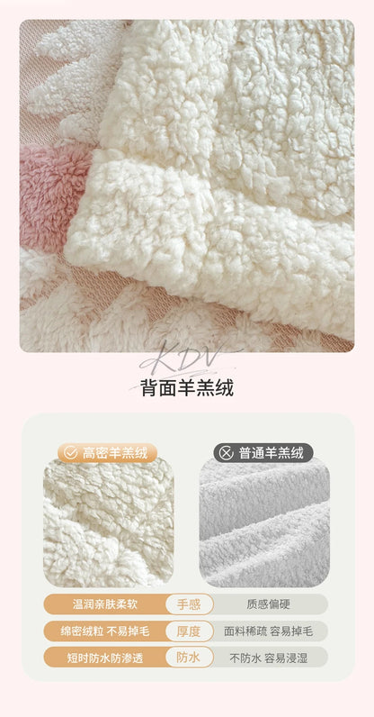 Geometric Jacquard Fleece Blanket Double Layer Taffeta