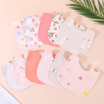Soft Cotton Baby Bibs Burp Cloths Set U Shape
