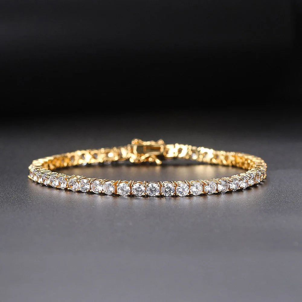 Moissanite Tennis Bracelet 2-6.5mm Rose Gold Silver