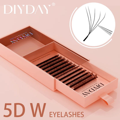 DIYDAY W Shape Eyelash Extensions Natural Soft Synthetic Hair