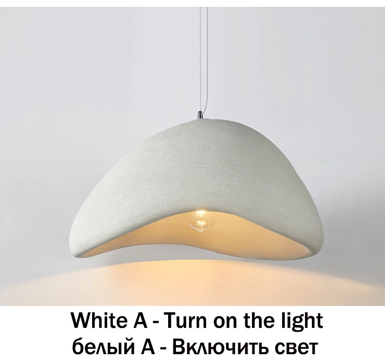 Nordic Wabi Sabi Pendant Lamp Brushed Nickel LED Chandelier