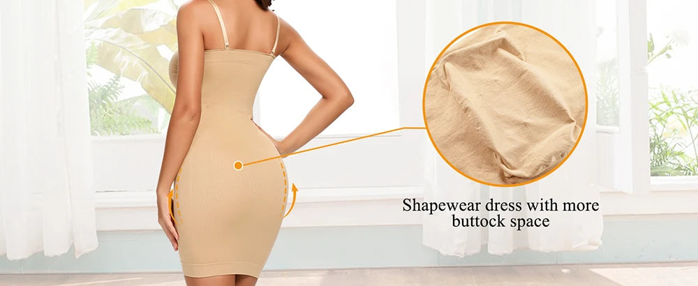 Strapless Shapewear Slip for Women Tummy Control Black Beige White