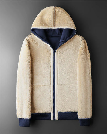 Thick Lambswool Hoodie Jacket for Men and Women