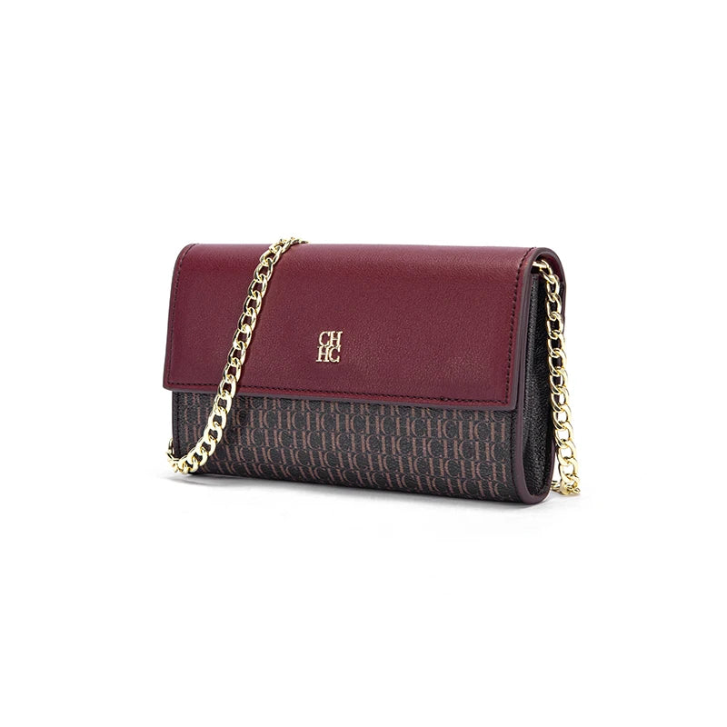 Brown PU Messenger Bag with Magnetic Flip Closure