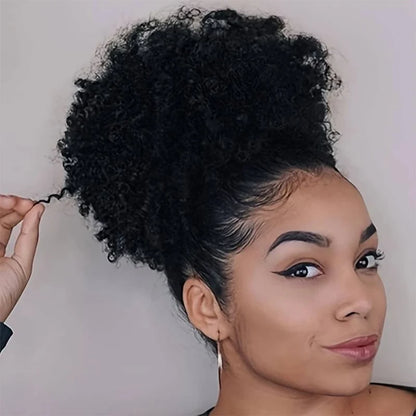 Afro Puff Drawstring Ponytail Brazilian Kinky Curly Hair