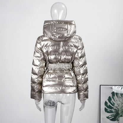 Casual Fur-Trimmed Hooded Ski Suit Women Warm Jumpsuit
