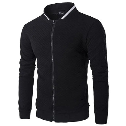 Men's Casual Hooded Tracksuit Jacket with Zipper Pockets