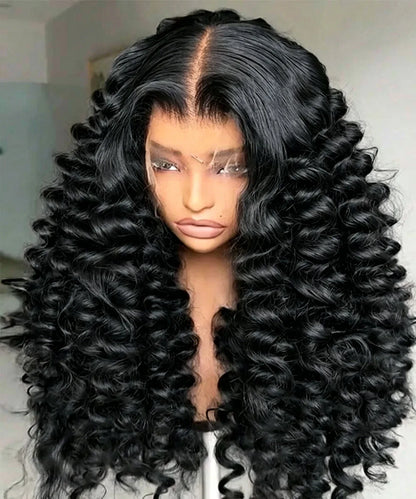 13x4 HD Loose Deep Wave Lace Front Wig Natural Black