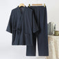 Cotton Couple Kimono Robes with Long Trousers Set