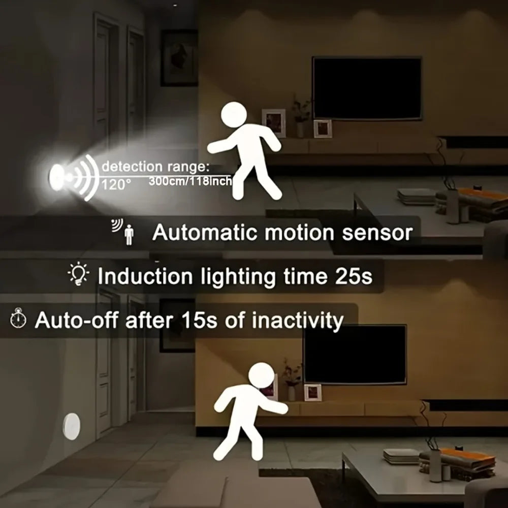 3pcs Motion Sensor Night Lights Warm White Cold White