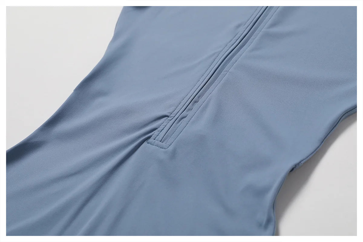 Summer Zipper Short Sleeve Yoga Bodysuit for Women