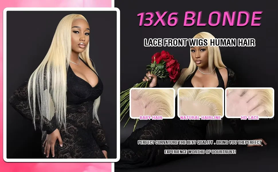 250% Density Honey Blonde Lace Front Wig 13x6 Human Hair