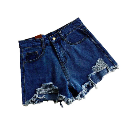 High Waist Ripped Denim Shorts for Women Summer Casual