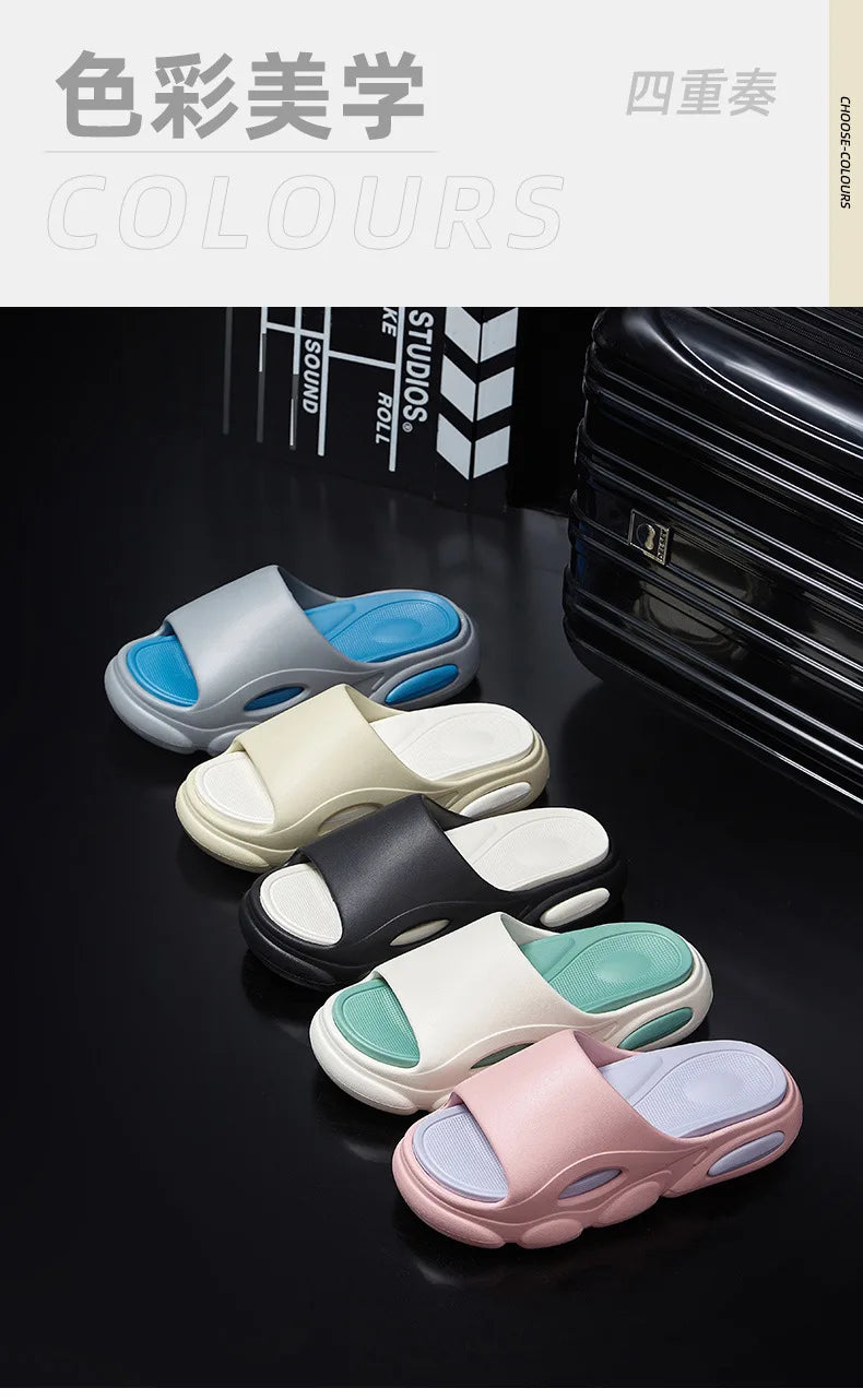Men's Summer Platform Slides EVA Non-slip Beach Shoes
